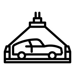 Vehicle lift icon. Outline vehicle lift vector icon for web design isolated on white background