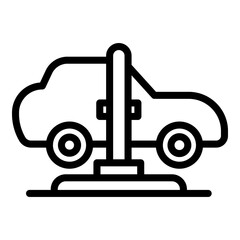 Car lift service icon. Outline car lift service vector icon for web design isolated on white background