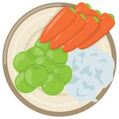 
Raw veggies placed in a plate for icon depiction of weight loss diet
