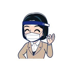 Bank clerk woman in a suit