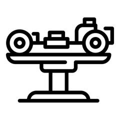Elevator car mechanism icon. Outline elevator car mechanism vector icon for web design isolated on white background