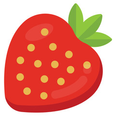 
A conical fruit with yellow dots and greenish edge, commemorating icon for strawberry  

