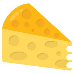 
Triangular slice with holes, icon for cheese slice 
