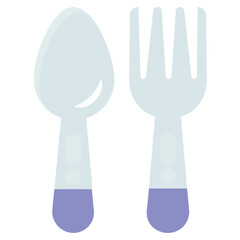 Fototapeta premium Fork and spoon together making icon of cutlery 