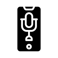 dictaphone phone glyph icon vector illustration sign