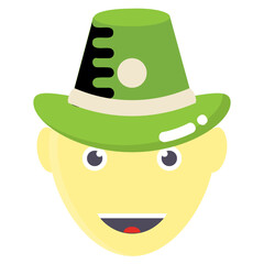 
An icon showing man avatar with hat drawn to denote gardener 
