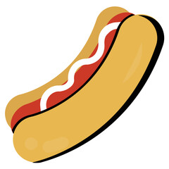 
A burger with sausages and cream symbolsing icon for hot dog 
