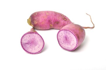 Purple radish on a white background
