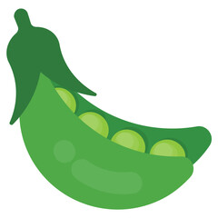 
An open pea from which round beans can be seen 
