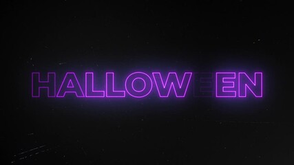 Flashing neon Halloween sign. Scratched film effect - Powered by Adobe
