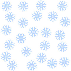 Seamless vector 10 eps snowflakes pattern. Chaotic snowflake elements blue background. For design, fabric, textile, web, wrapping.