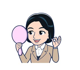 Bank clerk woman in a suit