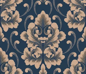 Wall murals Vintage style Damask seamless pattern element. Vector classical luxury old fashioned damask ornament, royal victorian seamless texture for wallpapers, textile, wrapping. Vintage exquisite floral baroque template.