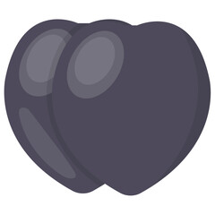 
A purple shaded pulpy fruit with the drupe inside,plum 
