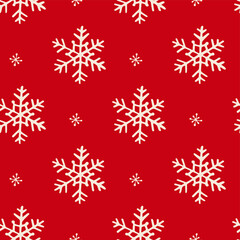 Naklejka na ściany i meble Seamless vector snowflakes pattern. Winter snowflake elements background. For design, fabric, textile, web, wrapping, cover etc. 10 eps design.