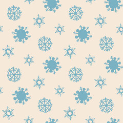 Seamless vector snowflakes pattern. Winter snowflake elements background. For design, fabric, textile, web, wrapping, cover etc. 10 eps design.