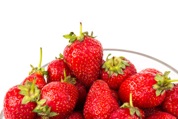 Fresh strawberry isolated on white background with clipping path