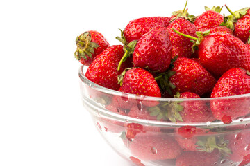 Fresh strawberry isolated on white background with clipping path