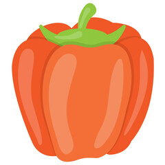 
Red color bell pepper in the class of peppers used in salads and fast food 
