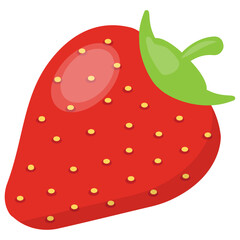 
A red colored natural healthy fruit with pores outside symbolizing strawberry 
