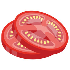 Obraz premium Half cutted tomato slice to add in salad or to cook 