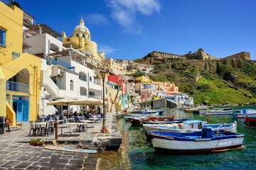 Fototapeta premium Procida island, Italy, Marina di Corricella seaside