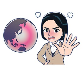 Bank clerk woman in a suit