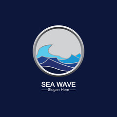 Sea Wave Logo Template Design Vector, Emblem, Design Concept, Creative Symbol, Icon