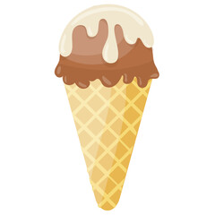 
A wafer cone having thick chocolate ice cream characterizing chocolate cone 
