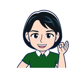 Beautiful woman in a green clothes