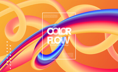 Trendy abstract flow colorful background