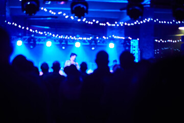 people having fun in a disco. blur effect for an artistic touch