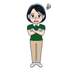 Beautiful woman in a green clothes