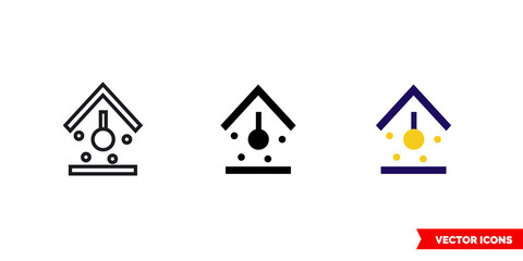 Ceiling light icon of 3 types color, black and white, outline. Isolated vector sign symbol.