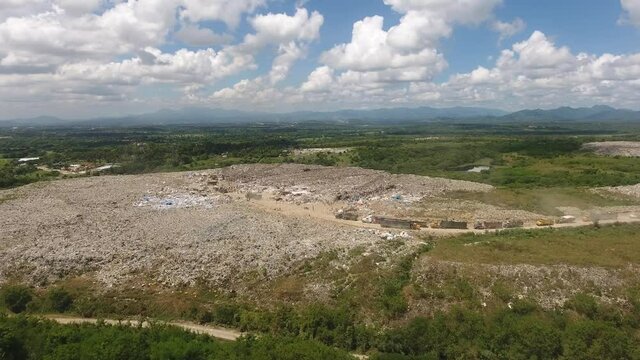 Aerial view of Duquesa landfill and surrounding landscape. Santo Domingo