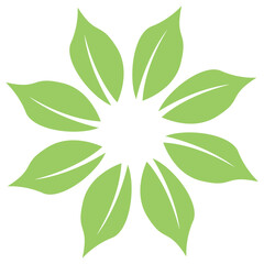 
Flower made by using leaves denoting icon for whorled leaves 
