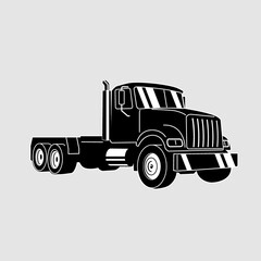 Semi Truck. Vector Outline Lorry. Freight transportation. Modern flat vector illustration