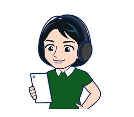 Beautiful woman in a green clothes