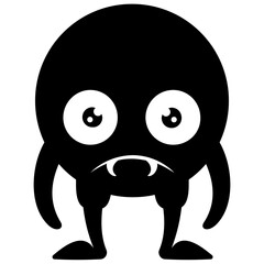 
Green colored short bodied monster with horns and outcoming teeth, oni green  monster
