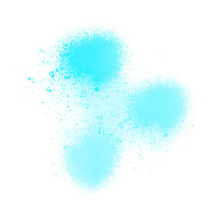 Fototapeta premium Blue watercolor splatters on white background