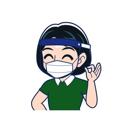 Beautiful woman in a green clothes