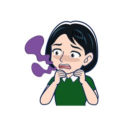 Beautiful woman in a green clothes