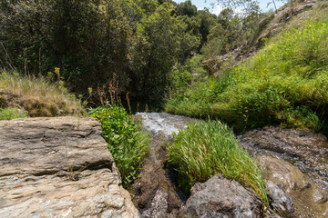 Water flowing down a ravine in the Sierra Nevada