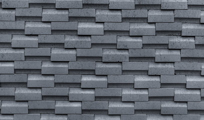 Gray brick wall with simple pattern. Gray wall texture abstract background. Modern design of brick...
