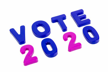 Text VOTE 2020 on a white background.