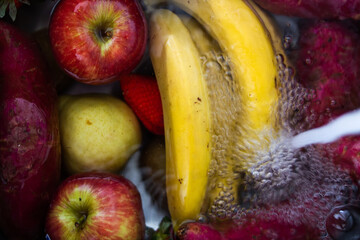 hygiene measures. cleaning the fruits and vegetables