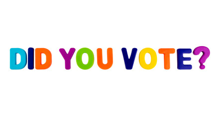 Text DID YOU VOTE? on a white background