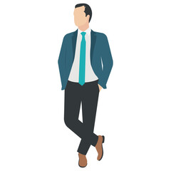 
A guy stylishly dressed up wearing denim upper, shoes and t shirt with chino jeans, looking away and presenting walking gesture 
