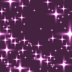 Pink seamless background with shining stars.