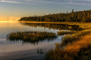 sunrise over the lake